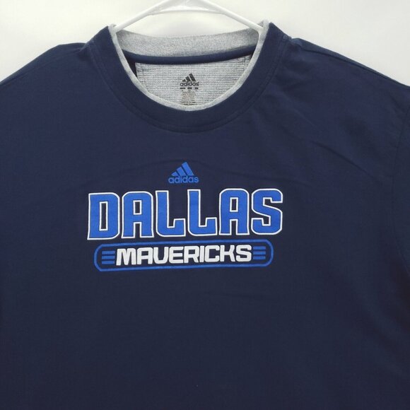 Adidas Dallas Mavericks Sweatshirt Mens XL Blue 100% Cotton Crew Neck Pullover - Picture 3 of 9
